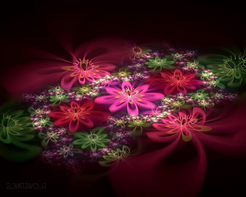 Fractal Flower Pattern — Pink, Dreamy