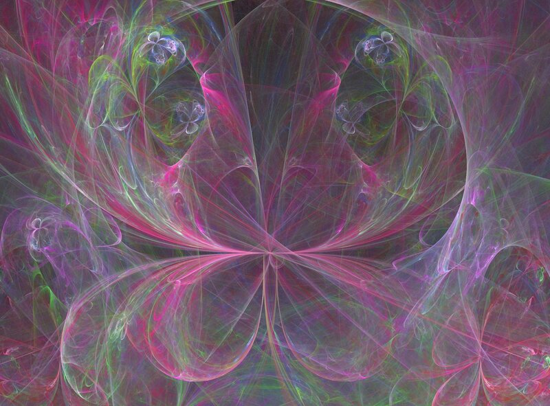 Fractal Flower Pattern — Pink, Ethereal, Abstract