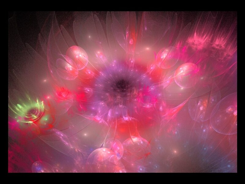 Fractal Flower Pattern — Pink, Ethereal, Digital Art, Light