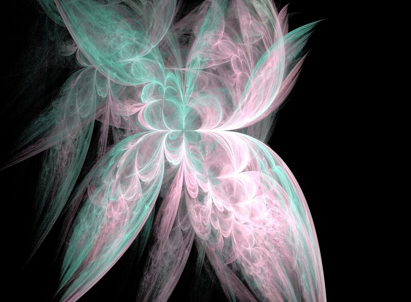 Fractal Flower Pattern — Pink, Ethereal, Digital Art