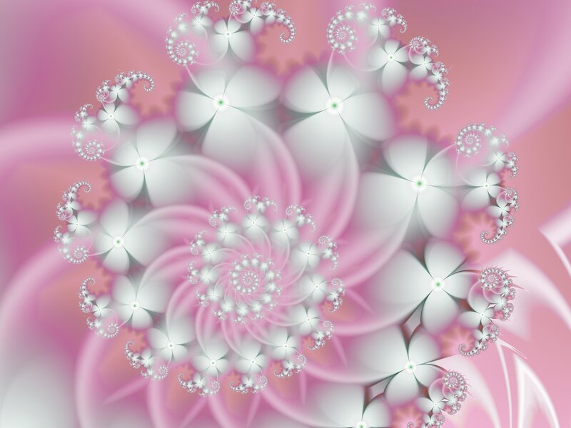 Fractal Flower Pattern — Pink, Serene