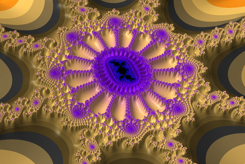 Fractal Flower Pattern — Purple, Complex