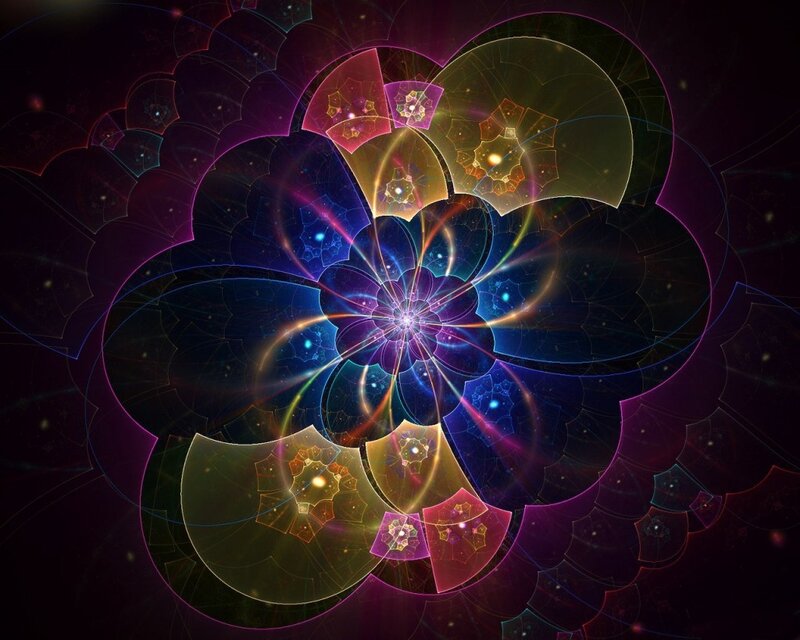 Fractal Flower Pattern — Purple, Cosmic, Digital Art