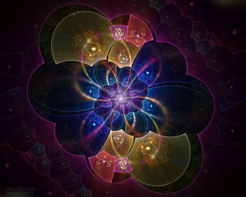 Fractal Flower Pattern — Purple, Cosmic