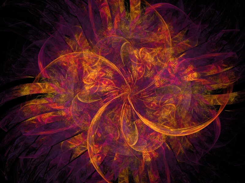 Fractal Flower Pattern — Purple, Dynamic