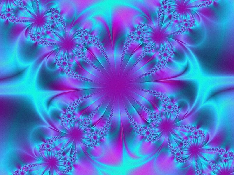 Fractal Flower Pattern — Purple, Hypnotic, Abstract, Flowers, Spirals