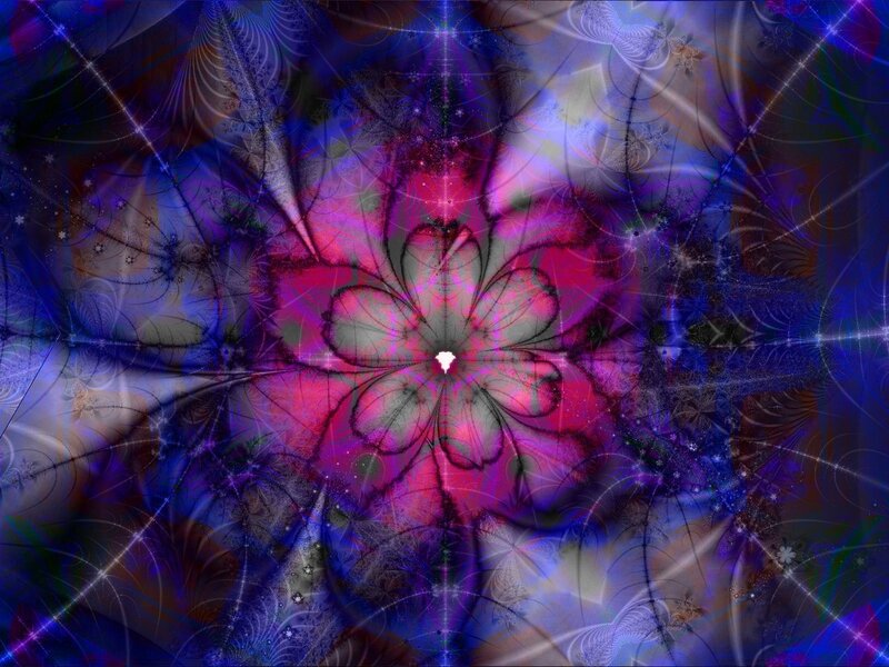 Fractal Flower Pattern — Purple, Hypnotic, Abstract, Flowers, Stars