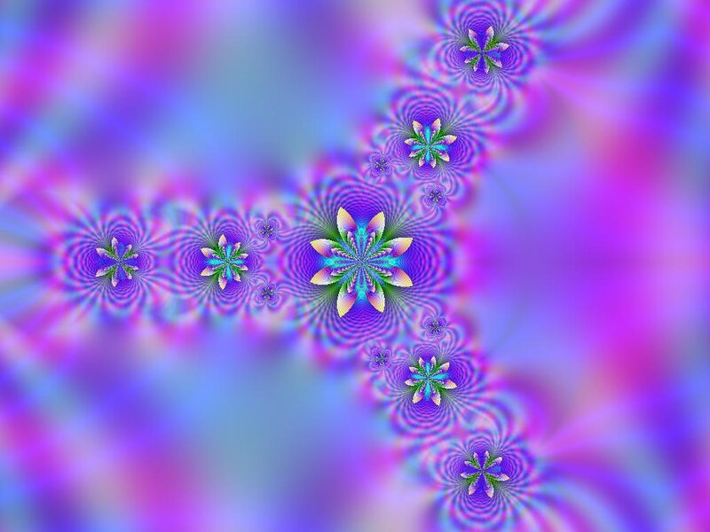 Fractal Flower Pattern — Purple, Hypnotic, Abstract, Flowers