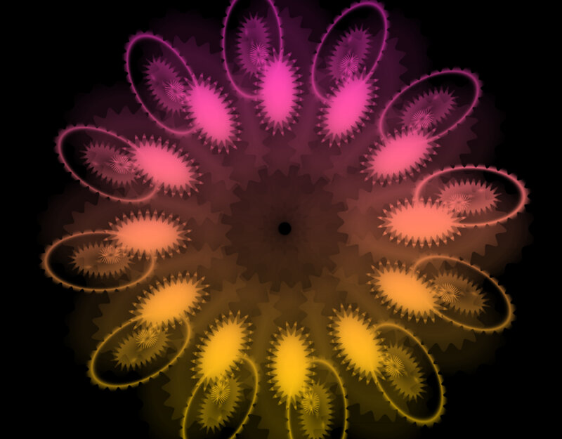 Fractal Flower Pattern — Purple, Hypnotic, Digital Art, Spiral