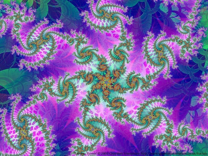 Fractal Flower Pattern — Purple, Hypnotic, Digital Art, Spirals, Colorful