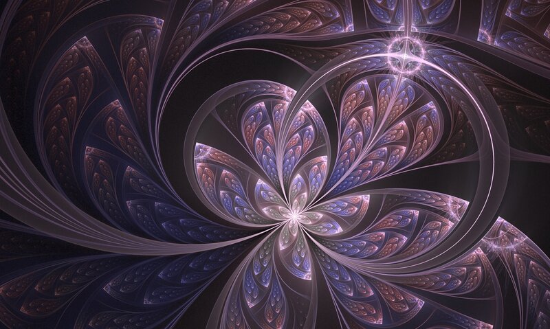 Fractal Flower Pattern — Purple, Mystical