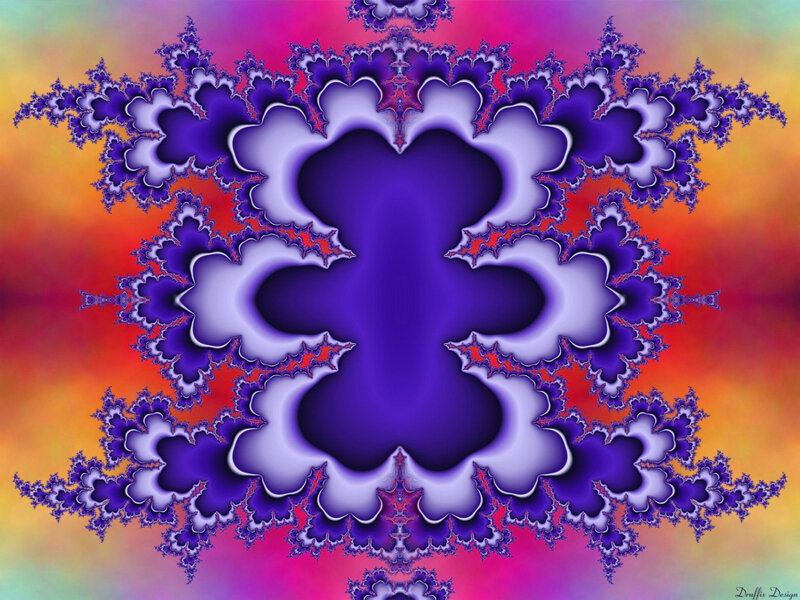 Fractal Flower Pattern — Purple, Vibrant, Abstract, Colorful