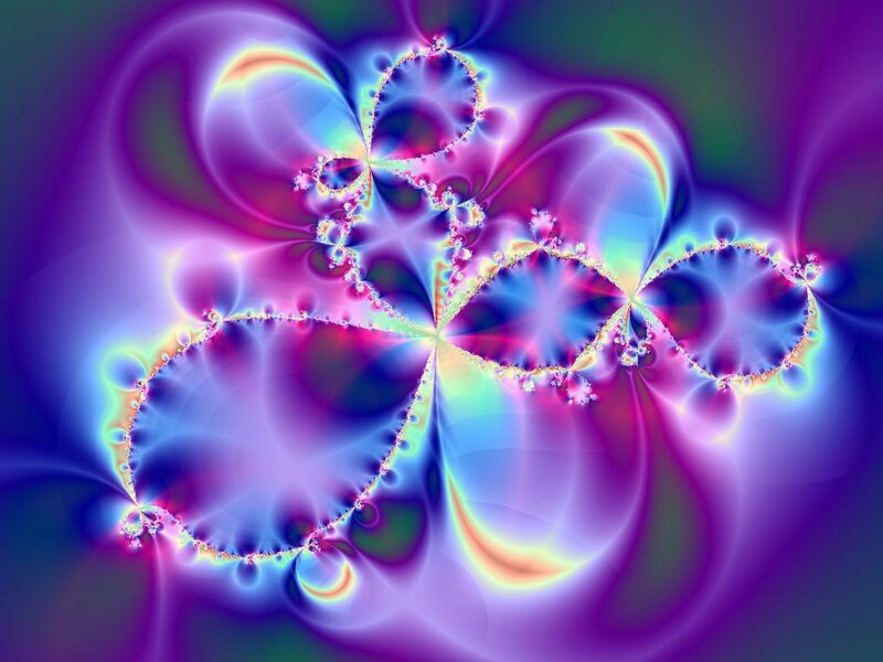 Fractal Flower Pattern — Purple, Vibrant, Abstract