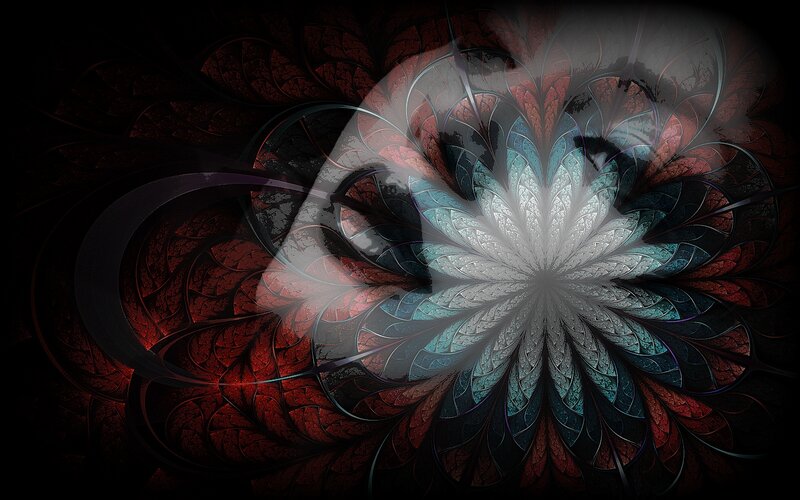 Fractal Flower Pattern — Red, Dramatic