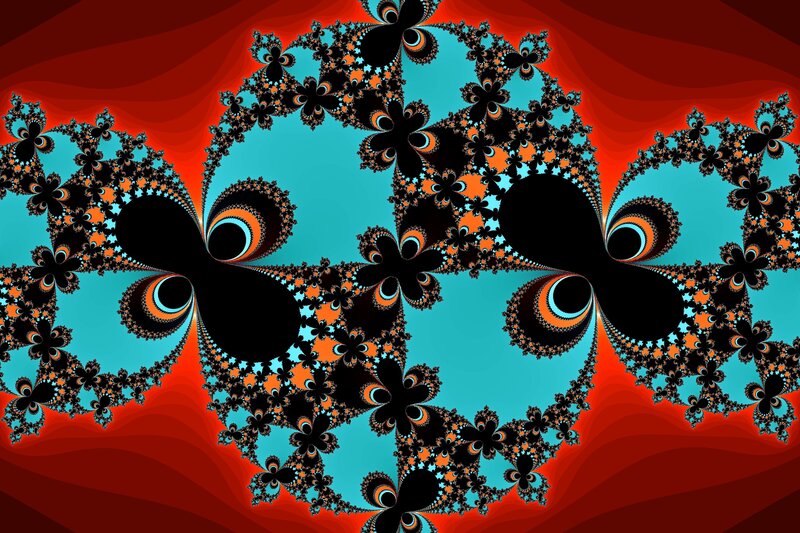 Fractal Flower Pattern — Red, Hypnotic, Digital Art, Flowers