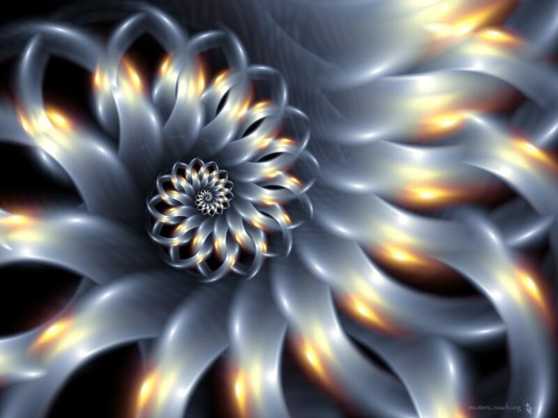 Fractal Flower Pattern — Silver, Dramatic
