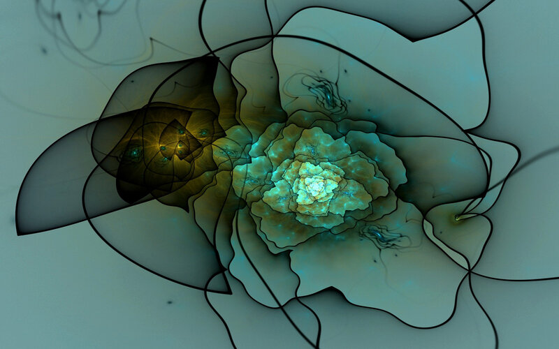Fractal Flower Pattern — Teal, Ethereal