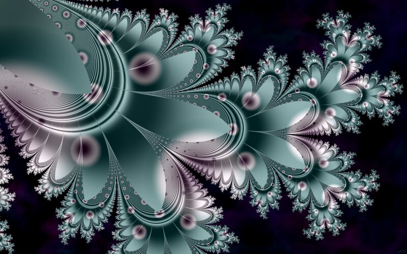 Fractal Flower Pattern — Teal, Hypnotic, Digital Art, Flowers