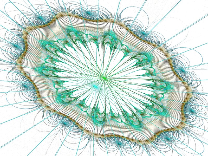 Fractal Flower Pattern — Teal
