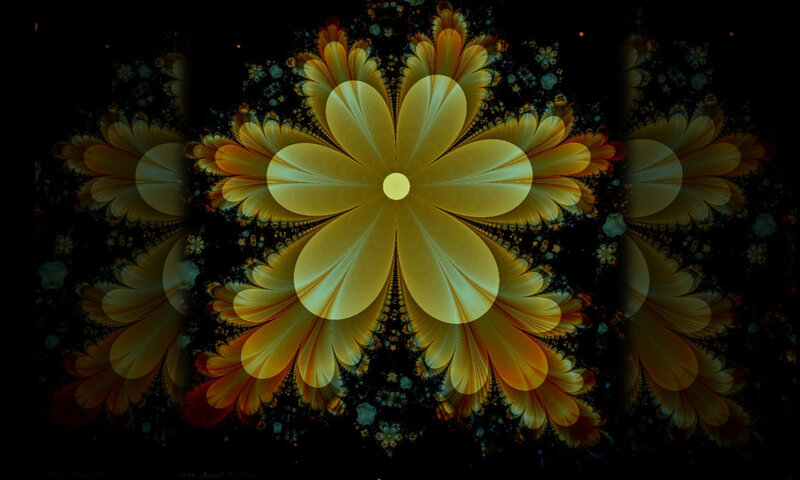 Fractal Flower Pattern — Yellow, Dramatic