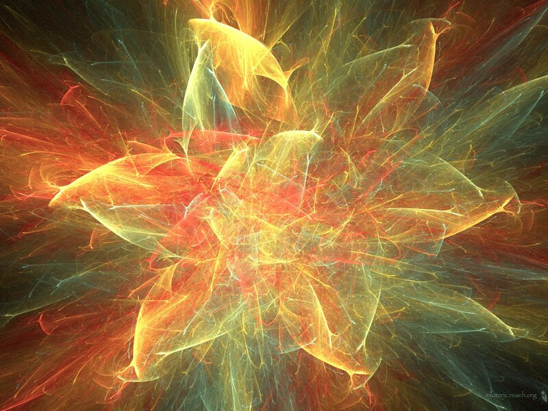 Fractal Flower Pattern — Yellow, Energetic