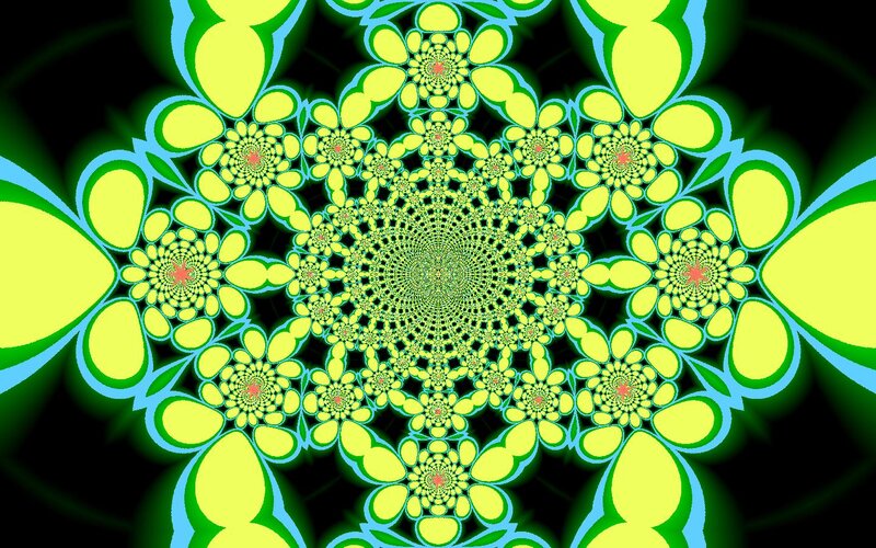 Fractal Flower Pattern — Yellow, Hypnotic