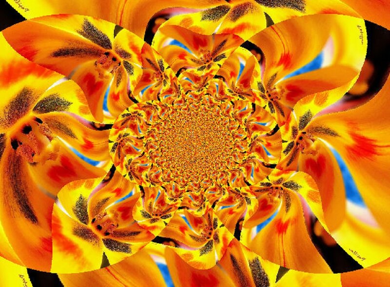 Fractal Flower Pattern — Yellow, Vibrant