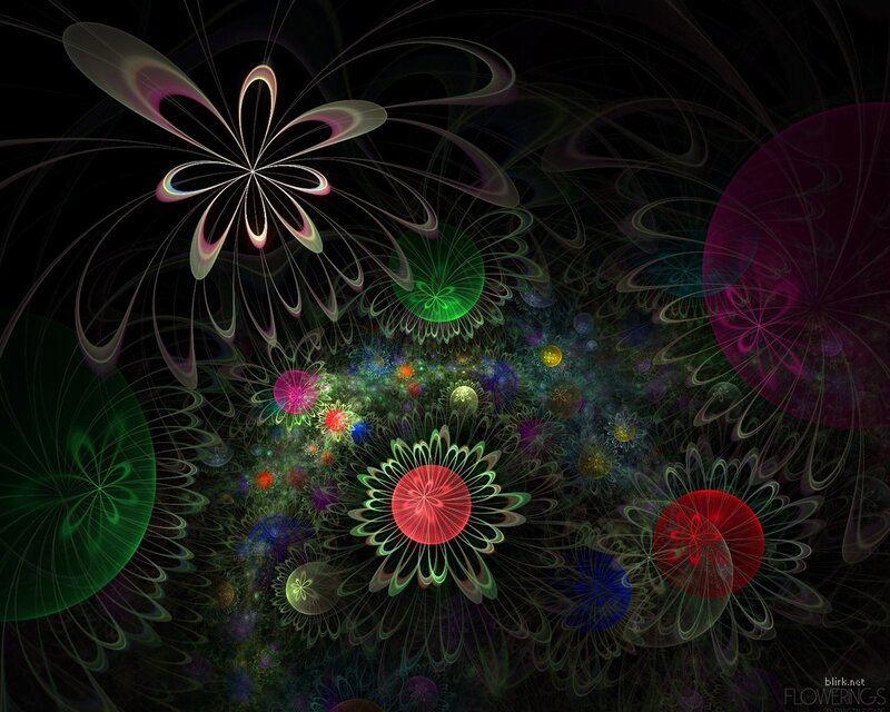 Fractal Flower Patterns — Black