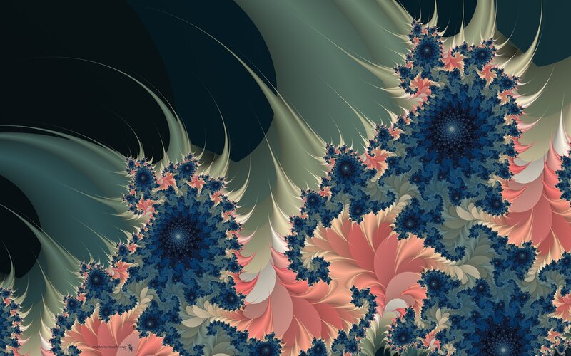 Fractal Flower Patterns — Blue, Abstract