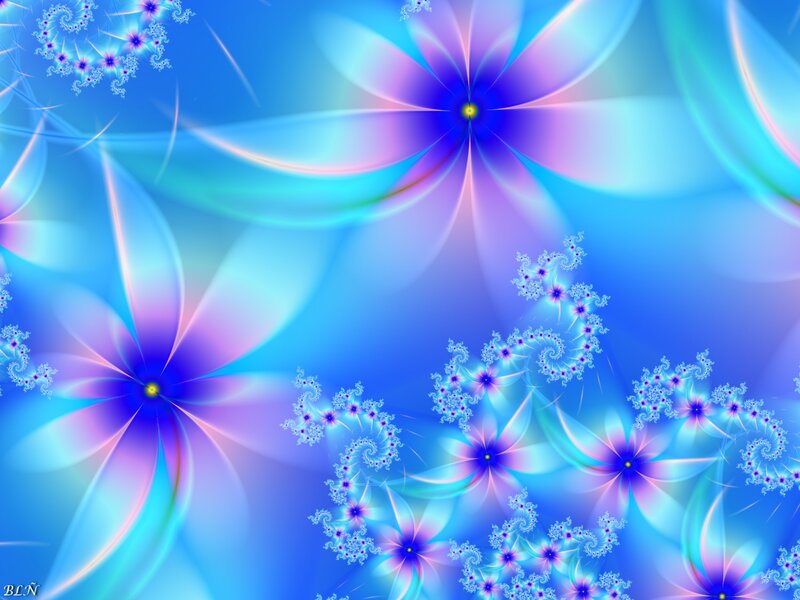 Fractal Flower Patterns — Blue, Dreamy