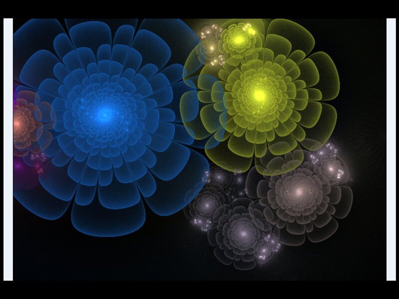 Fractal Flower Patterns — Blue, Hypnotic, Digital Art, Flowers