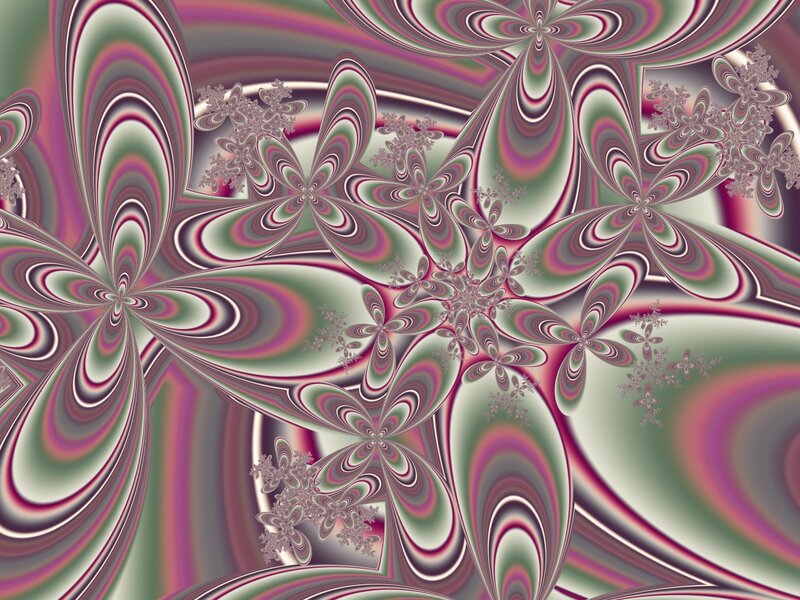 Fractal Flower Patterns — Green, Hypnotic, Abstract