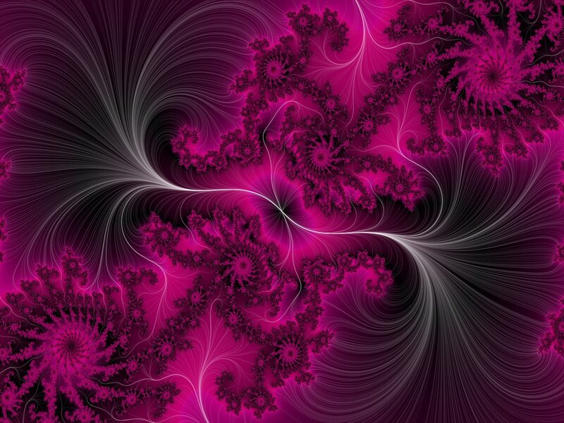 Fractal Flower Patterns — Magenta, Hypnotic