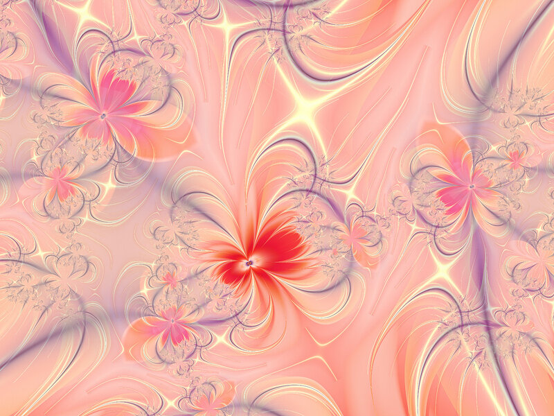 Fractal Flower Patterns — Pink, Dreamy, Digital Art, Flowers, Swirls