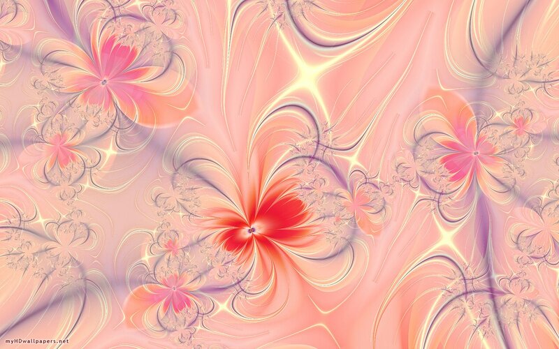 Fractal Flower Patterns — Pink, Dreamy, Digital Art