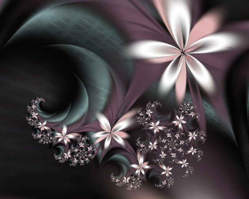 Fractal Flower Patterns — Purple, Abstract