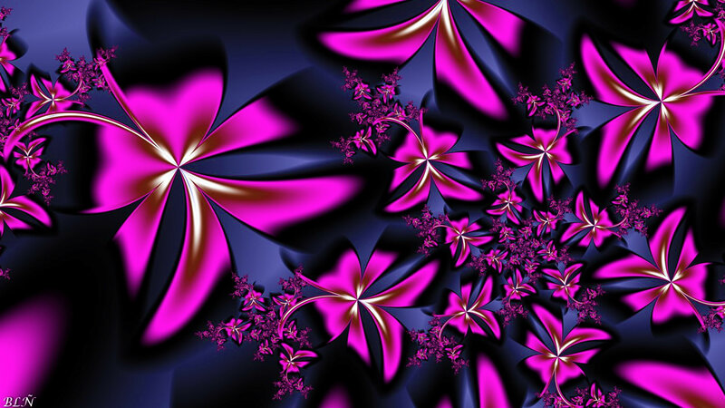 Fractal Flower Patterns — Purple, Dramatic