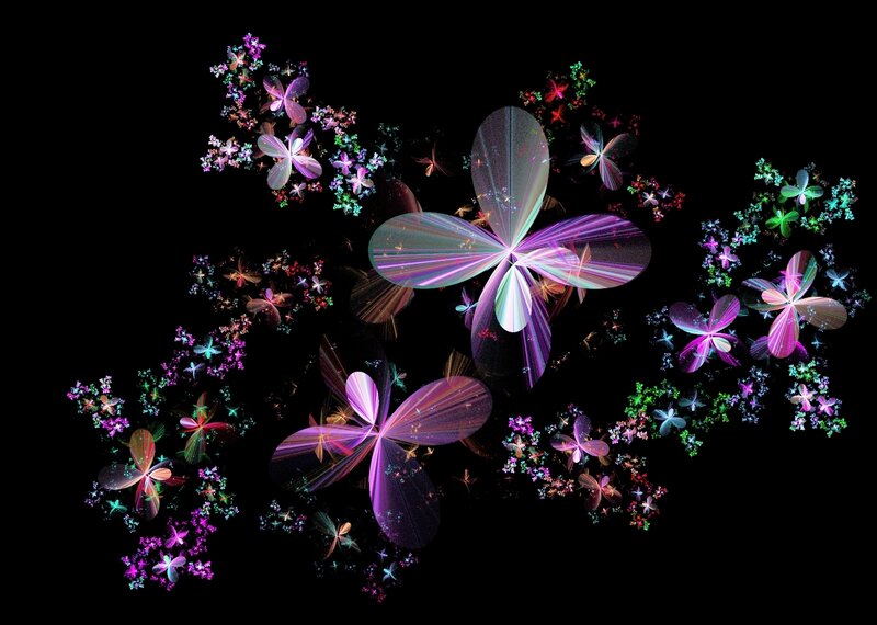Fractal Flower Patterns — Purple, Dreamy