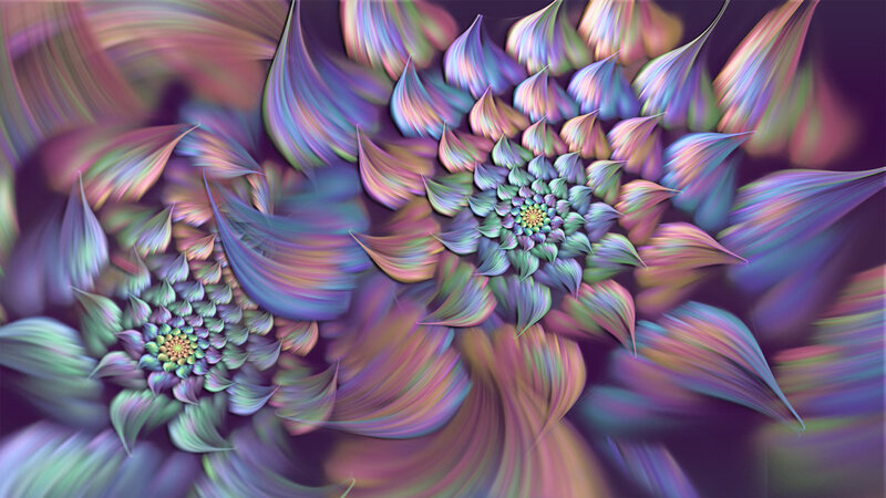 Fractal Flower Patterns — Purple, Hypnotic