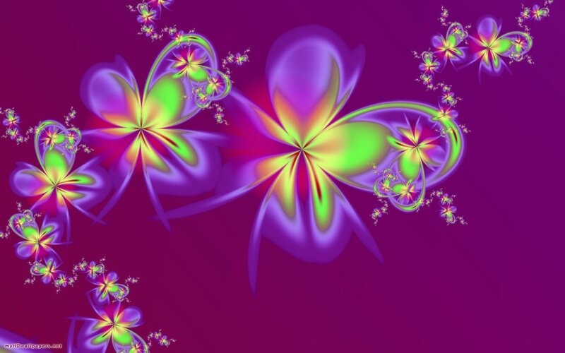 Fractal Flower Patterns — Purple, Vibrant