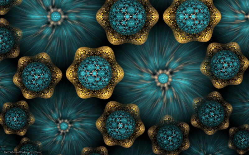 Fractal Flower Patterns — Teal, Hypnotic