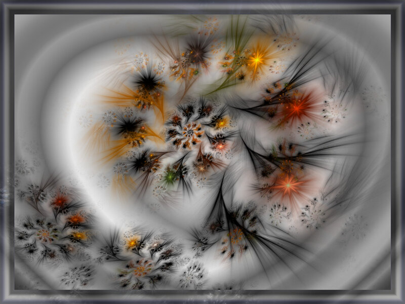 Fractal Flower Patterns — White