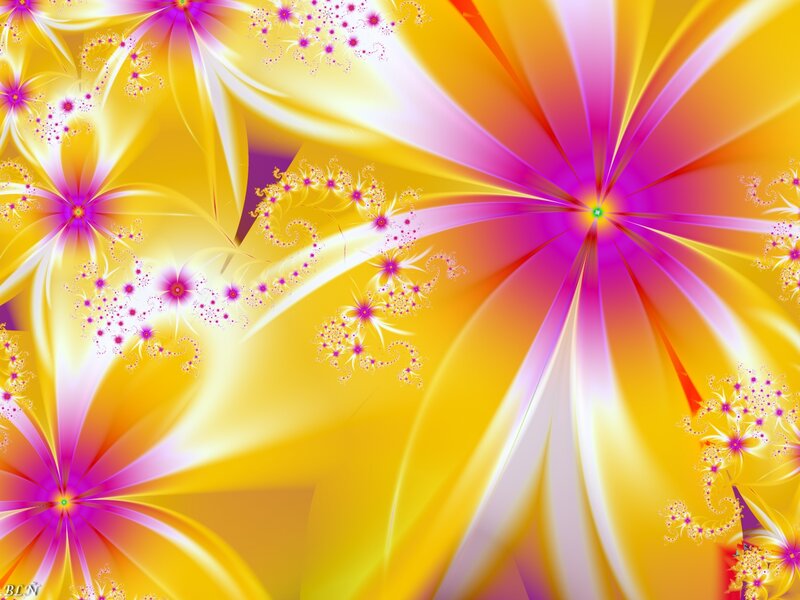 Fractal Flower Patterns — Yellow, Vibrant