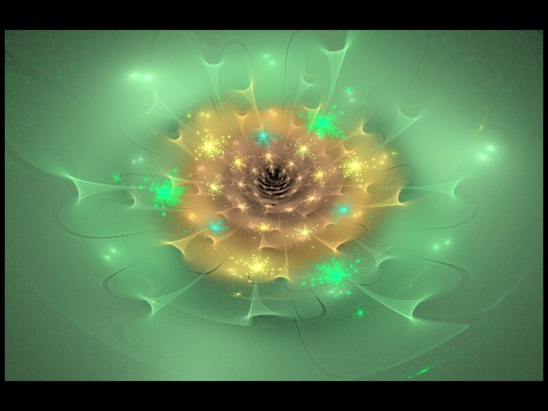 Fractal Flower Spiral — Green