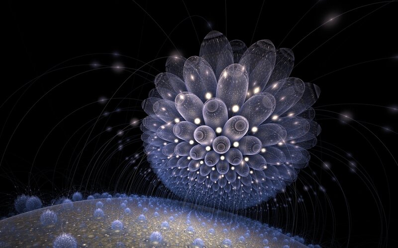 Fractal Flower Structure — Blue