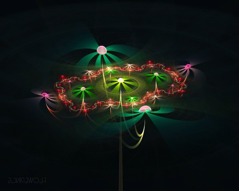 Fractal Flower Structure — Green