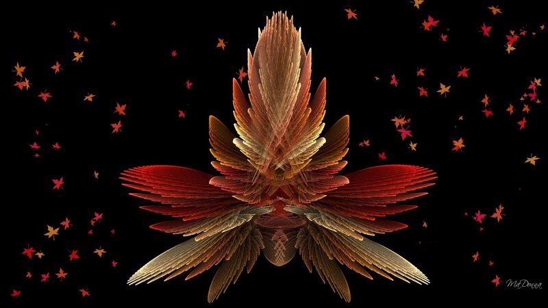 Fractal flower with autumn leaves
