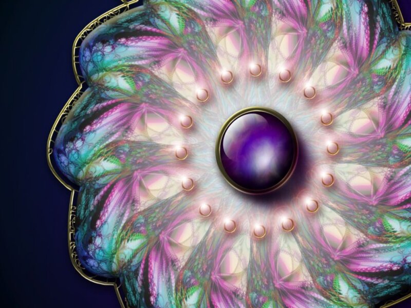 Fractal Flower with Gem