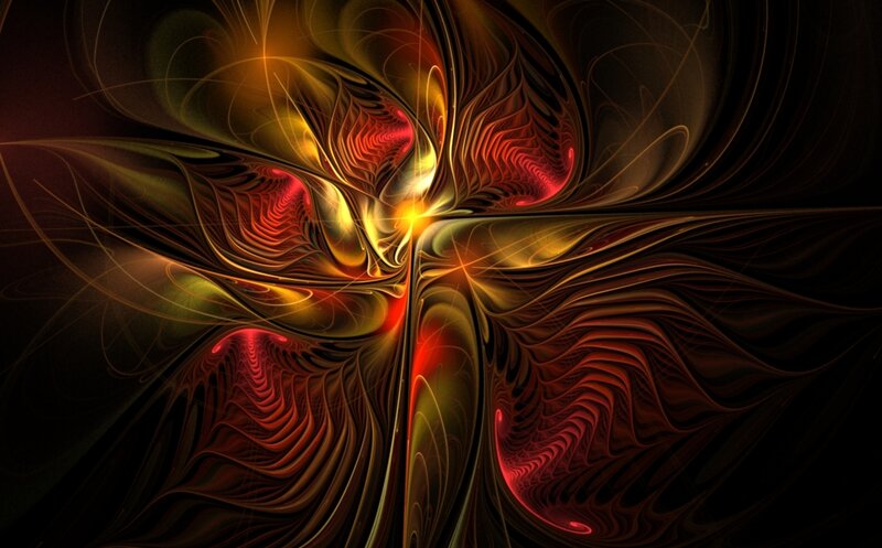 fractal flower with glowing center