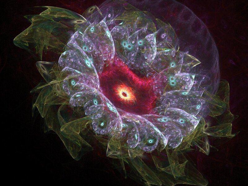 Fractal flower with glowing center
